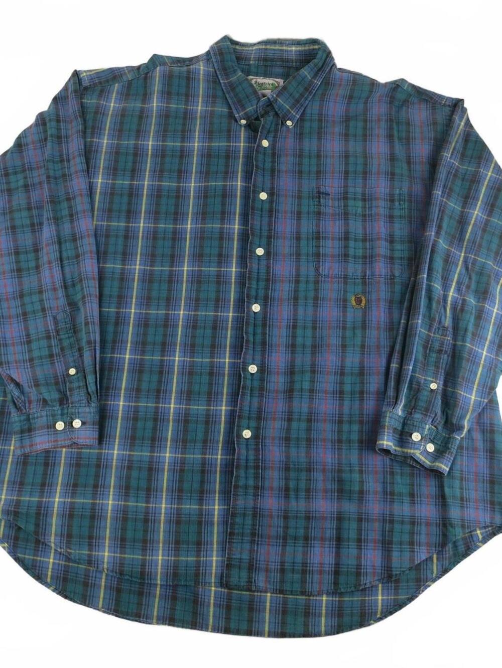 Vintage Siegfried Men's Multi-Plaid Button-Down Shirt 3X Big
